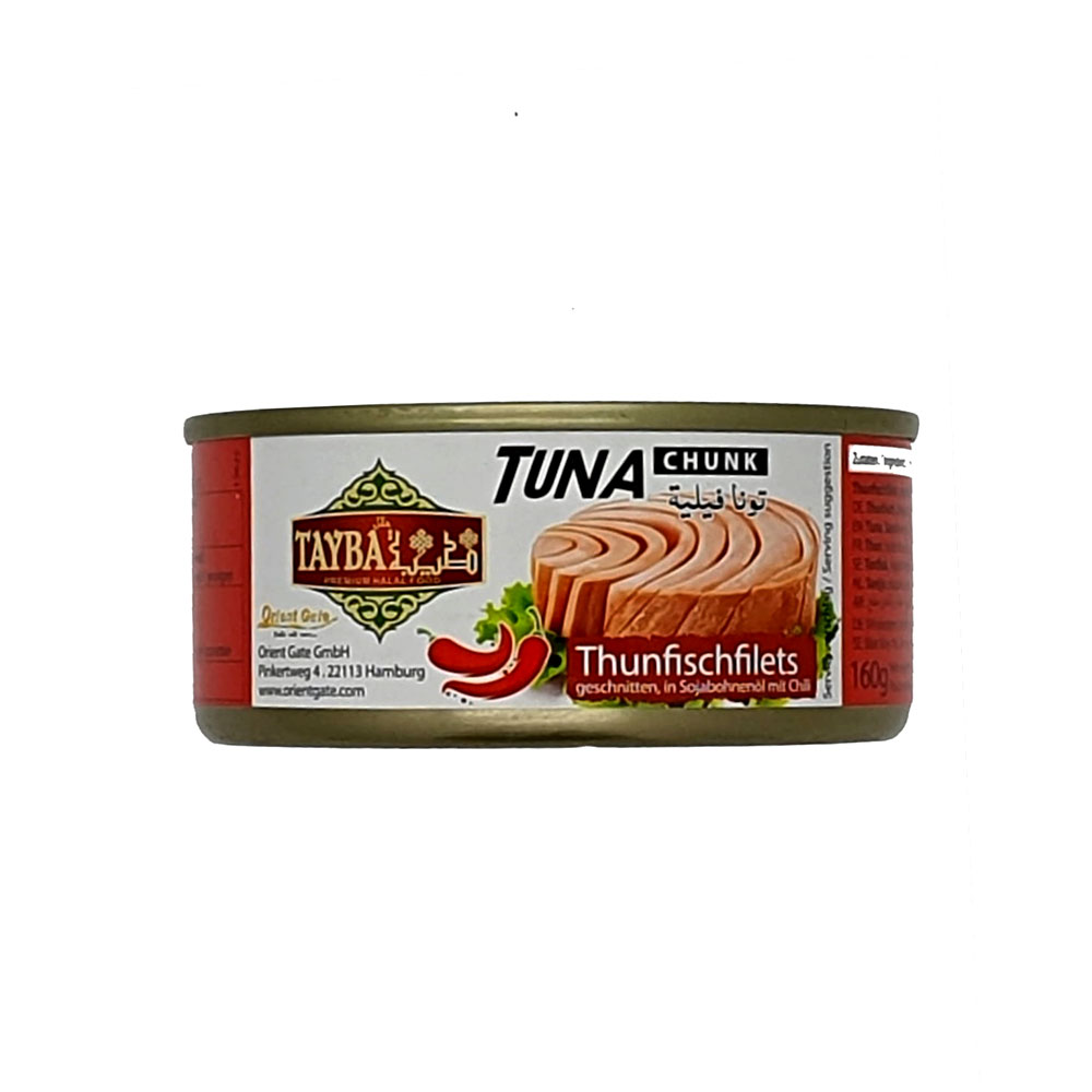 TAYBA-Starkt-Tuna-Chunky-olja-160g-X-48st-2-1.jpg TUNA CHUNKY CHILLI TAYBA 160G - Bild 1
